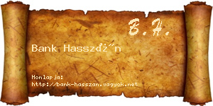 Bank Hasszán névjegykártya